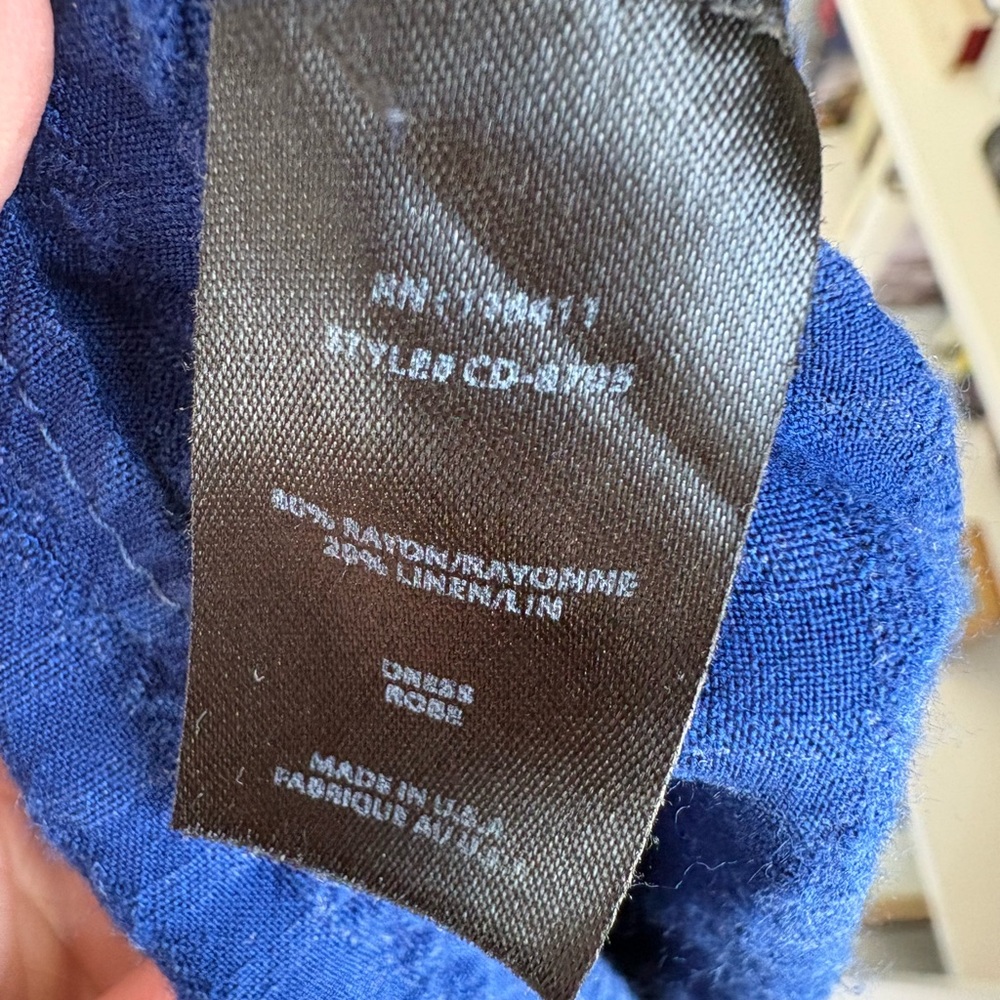 Anthropologie Amadi Casual Blue Tiered Dress Size Medium - Picture 8 of 10